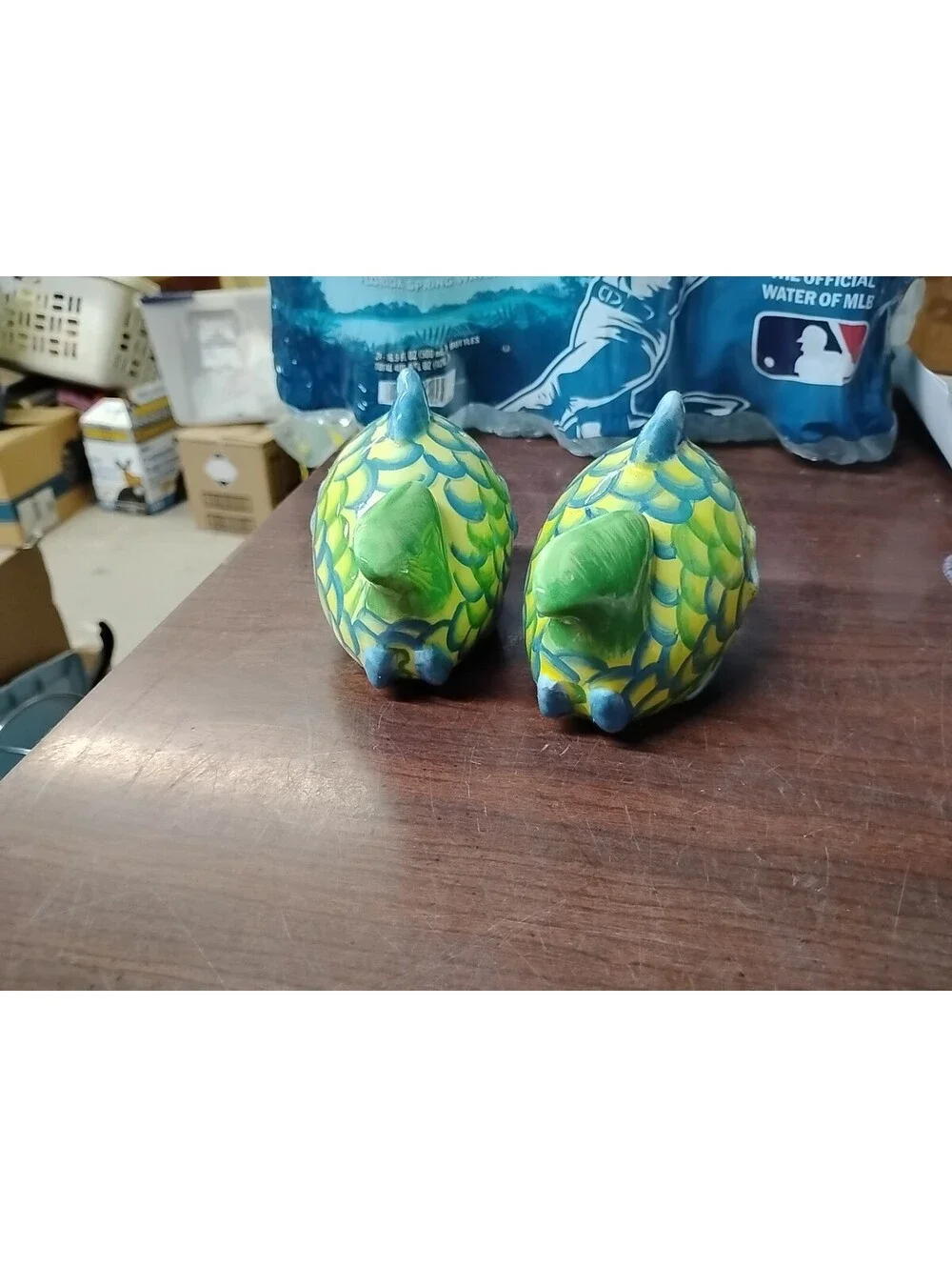 Nautical Beach Cottage Anthropomorphic Ceramic Fish Face Salt & Pepper Shakers